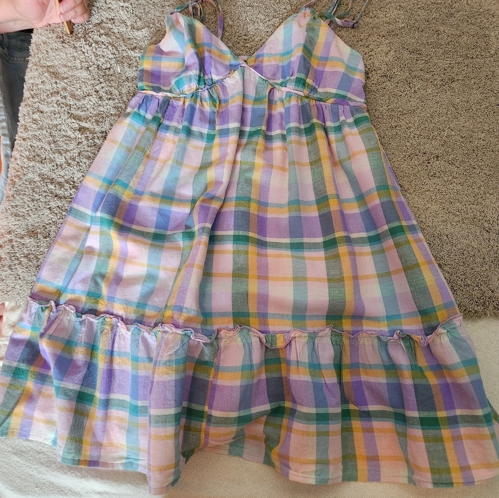 Wild Fable Pastel Plaid Breezy Sun Dress - Picture 5 of 12